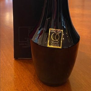 Oneida 10” Black Posey Vintage Crystal Vase